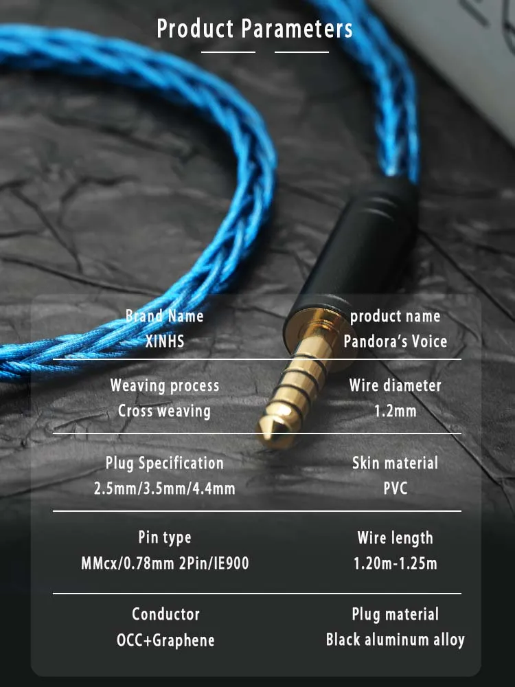 XINHS 8-adriges HiFi-Kopfhörer-Upgrade-Kabel 0,78 mm MMCX IE900, geeignet für Sennheiser NX8 METEOR DragonFly 81T Mystic 8 – Detail 6