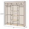 69" Portable Clothes Closet Non-Woven Fabric Wardrobe Double Rod Storage Organizer Beige 4
