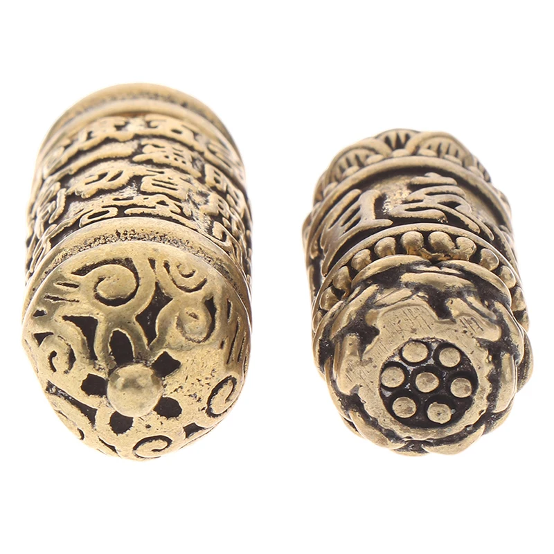 Pendant Keychain Brass Buddha Sutra Cylinder Pendant Keychain Hanging Necklace Jewelry Pill Box Medicine Case Container Bottle Keychains Gift brass pendant keychain