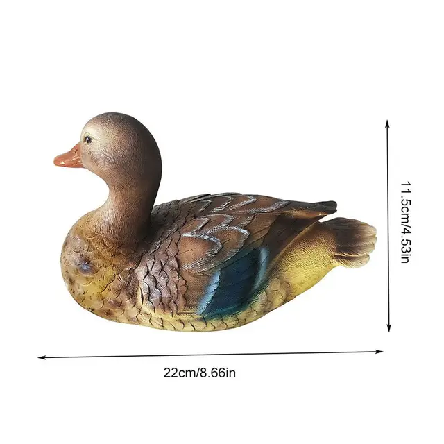 Nagy Méretű Kültéri Kerti Kacsa Szobrok Aranyos Gyanta Mandarin Szobor Tó Dekoráció Lakberendezési Állati - Image 4