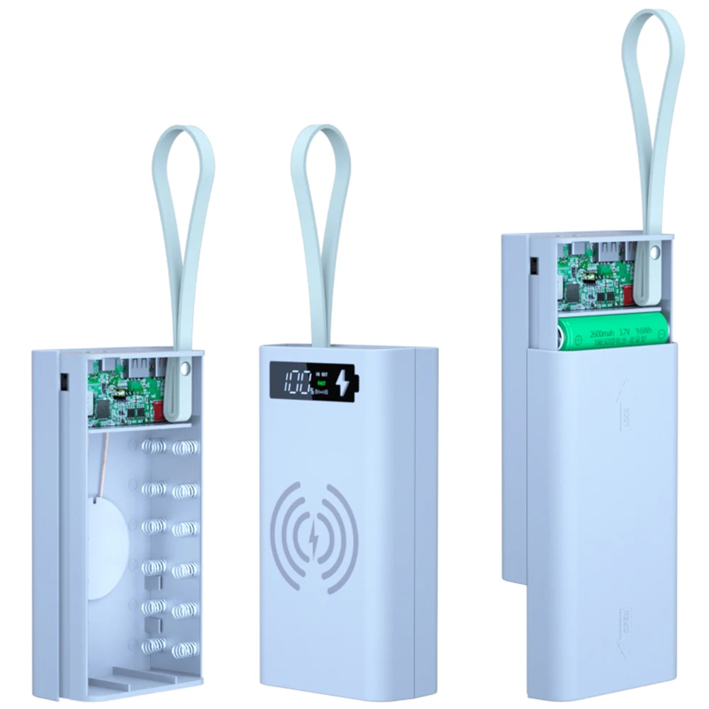 5V Dual Usb 12*18650 Power Bank Battery Box Caricabatterie Per Cellulare Custodia A Conchiglia Fai Da Te Per Smart Phone Mp3 Ricarica Elettronica Mobi