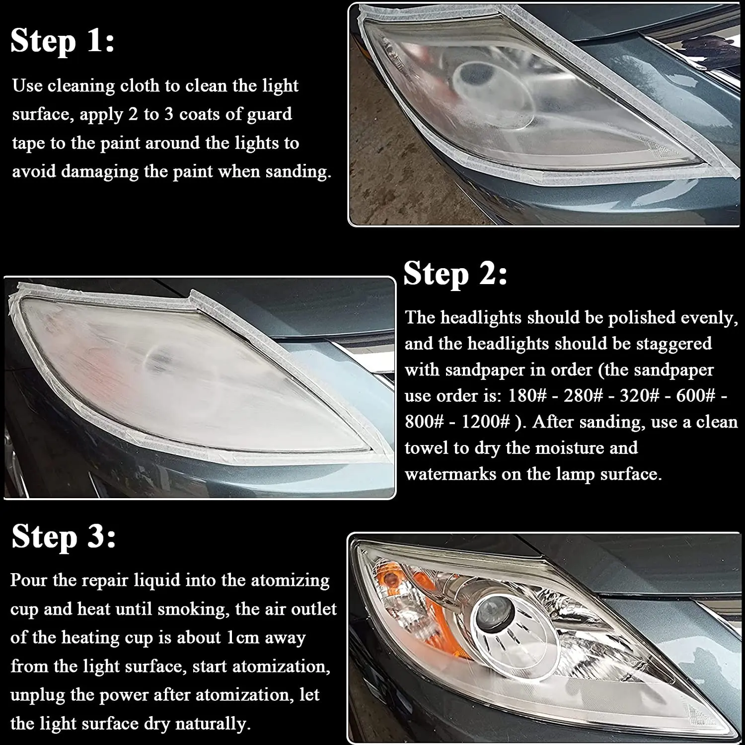 Headlight Restoration Repair Cleaning Car Lamps 500ml Liquid Polymer Headlight Polisher Novelty Car Headlights Restoration Kit