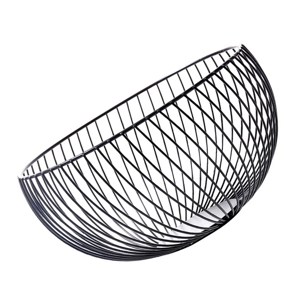 

Metal Wire Fruit Basket Large Round Storage Baskets for Bread Metal Wire Bread Fruit Bowl Vegetable Stand Holder for Snacks