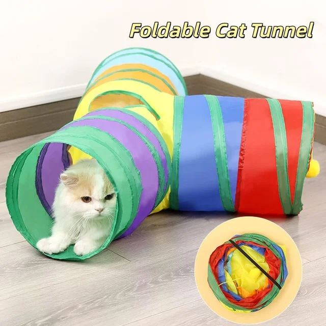 Hot Foldable Cat Tunnel Tube Interactive Fun Kitty Training Toy Boredom Buster for Puppy Kitten Pet Supplies Cat Accessory 3