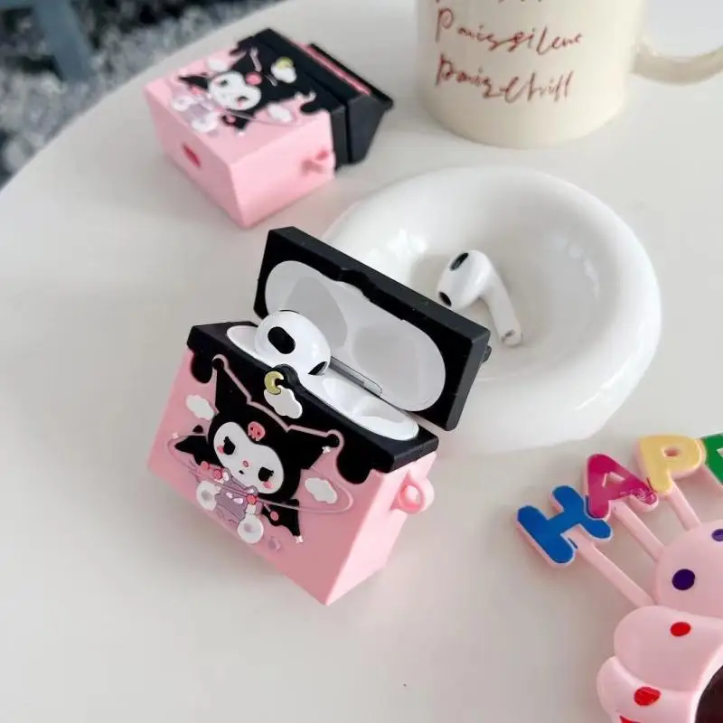 

Новинка, наушники Sanrio Kawaii Kulomi, подходят для наушников Apple Airpodspro2, Airpods1/2/pro, мультяшный противоударный мягкий чехол