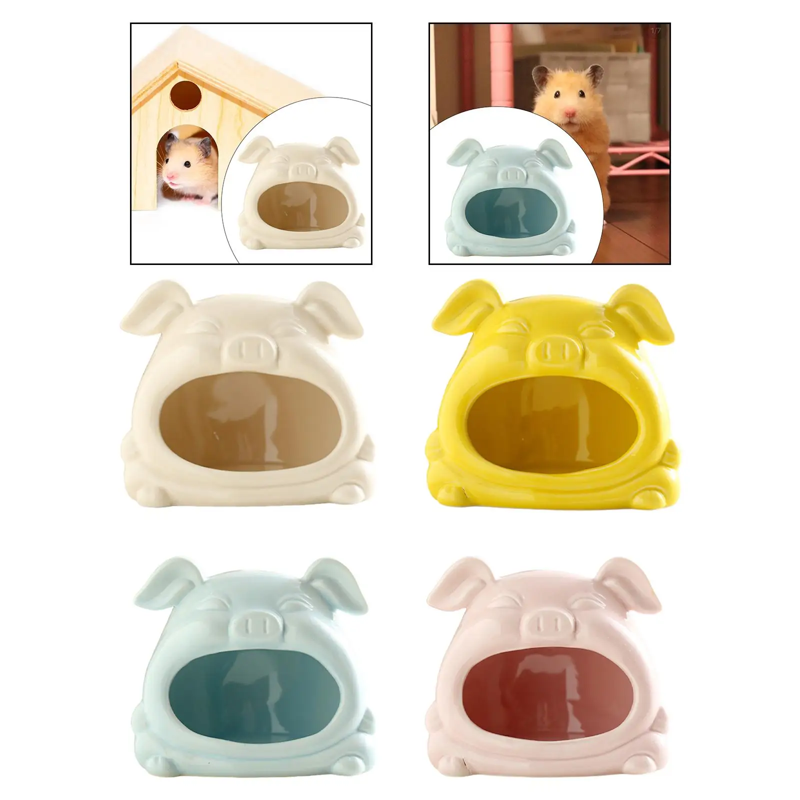 Ceramic Hamster Habitat Hideout Cartoon Outdoor Hamster House Pet Bed for Gerbils Hedgehog Lemmings Other Small Pet Squirrel