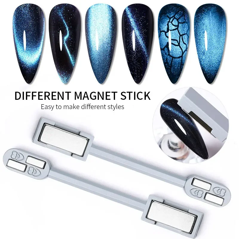 Nail Magnet Double Head Powerful Cat's Eye Magnet Nail Art 3D Magic Cat's Eye Glue Enhancement Tool for Lightning Pattern cat eye nail tool magnetic nail art tools magnetic nail tools