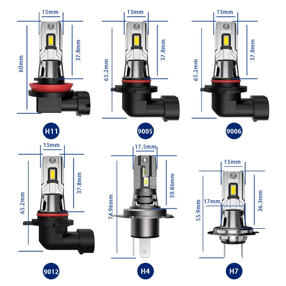 h7 led homologadas para coche, Bombilla automática de alta potencia, 110W,  Canbus, 30000LM, 6000K, 12V, H1, H8, H9, H11, HB3, HB4, H7, H4 - AliExpress