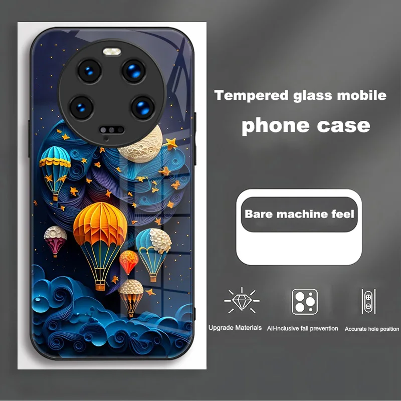 Fashion Painting Full Protective Phone Case with Tempered Glass