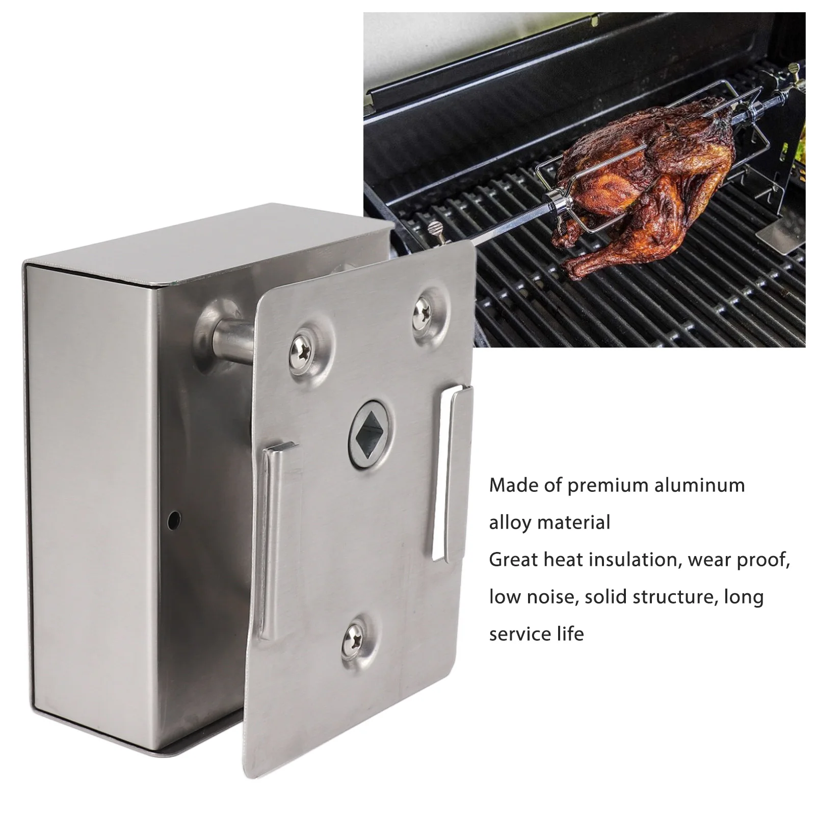 Grill Rotisserie Motor 65 To 70kgF Load Noiseless BBQ Grill Motor Universal Great Heat Insulation with USB Cable for Restaurant 3