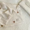 Cotton Muslin Baby Blanket Newborn 6 Layer Gauze Stroller Blanket Bear Embroidery Kids Sleeping Blanket Bedding Baby Item 4