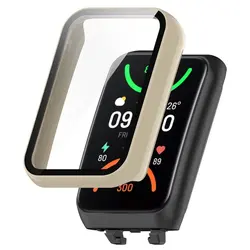 OPPO Band 2 Protective Accessory Set: Tempered Glass, Soft Silicone, and Durable PC Frame for OPPO Band 2 (Case- Retro White)