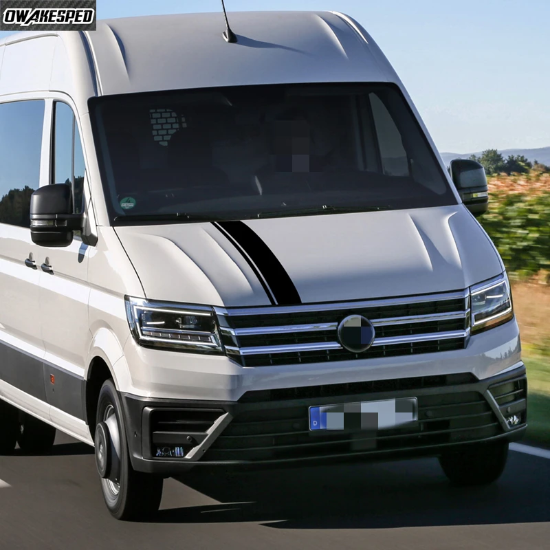 Car Hood Bonnet Sport Stripes Auto Engine Cover Decor Stickers Per Volkswagen Crafter Van Camper Racing Accessori Decalcomanie In Vinile