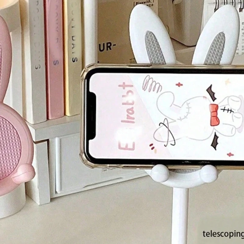 1 Cartoon Rabbit Shaped Adjustable Desktop Phone, Tablet, Foldable Stand, Convenient and Practical Home Dormitory  Item