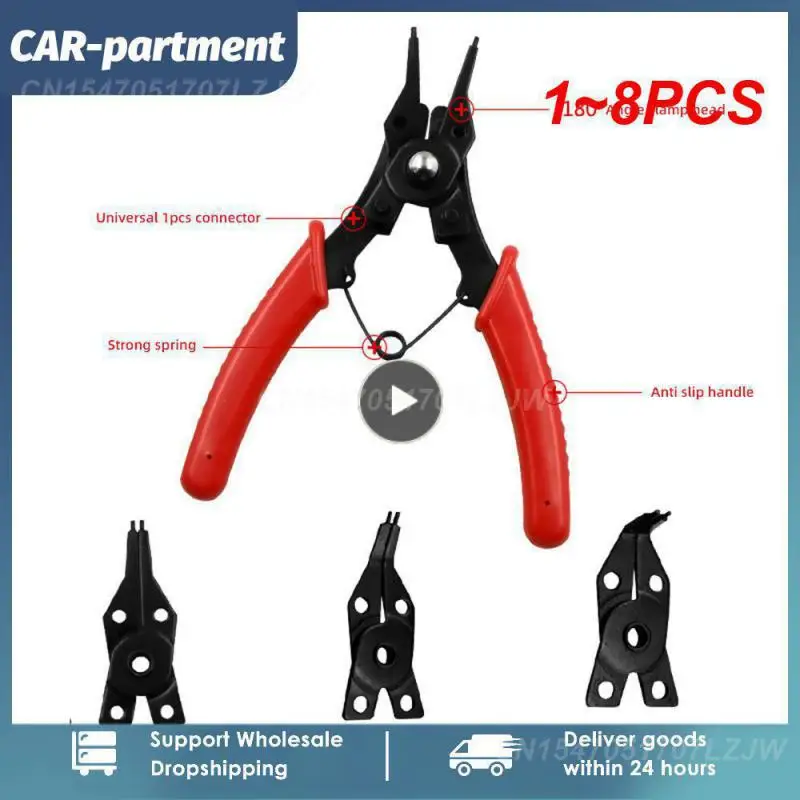 

1~8PCS IN 1 Multifunctional Snap Ring Pliers Multi Tools Multi Crimp Tool Internal External Ring Remover Retaining Circlip