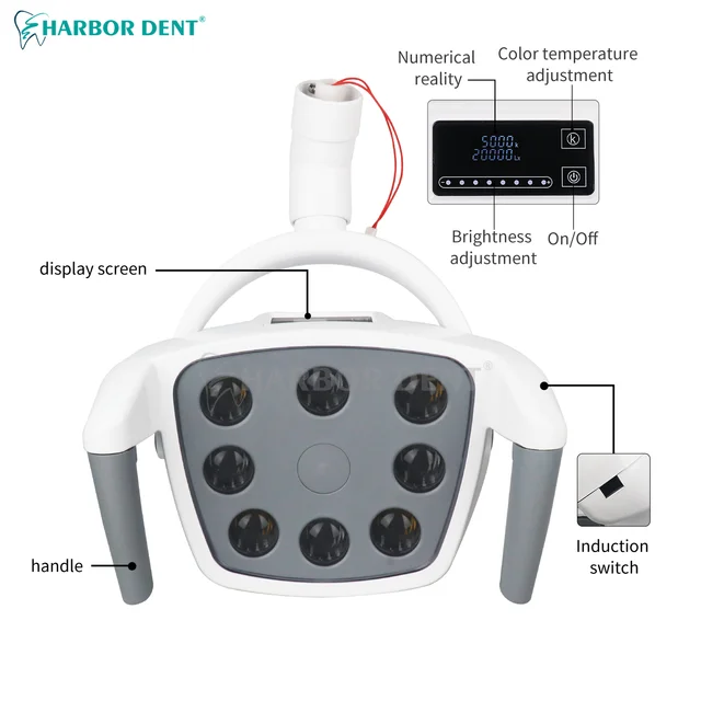 8 LED Dental Oral Lamp Dentist Operation Light Adjustable Color Temperature Sensory Switch Oral Lamp For Dental Chair Unit