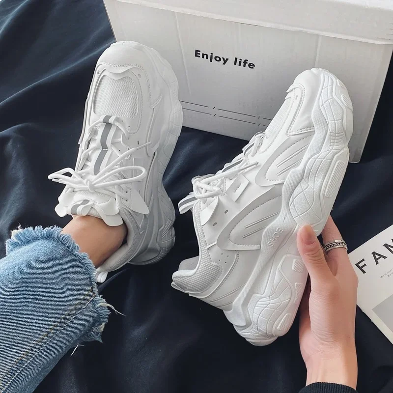 Sneakers For Men Fashion Lace up platform Dad Shoes White Breathable comfortable Male Sport Running Shoes zapatillas 2023