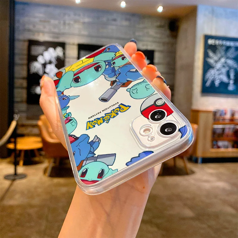 mous wallet Pokemon Pikachu Cute Ultra Thin Clear Phone Case For Apple iPhone 11 12 13 Pro 13 12 Mini X XR XS Max 6 6s 7 8 Plus Cover Funda mobile pouch waterproof