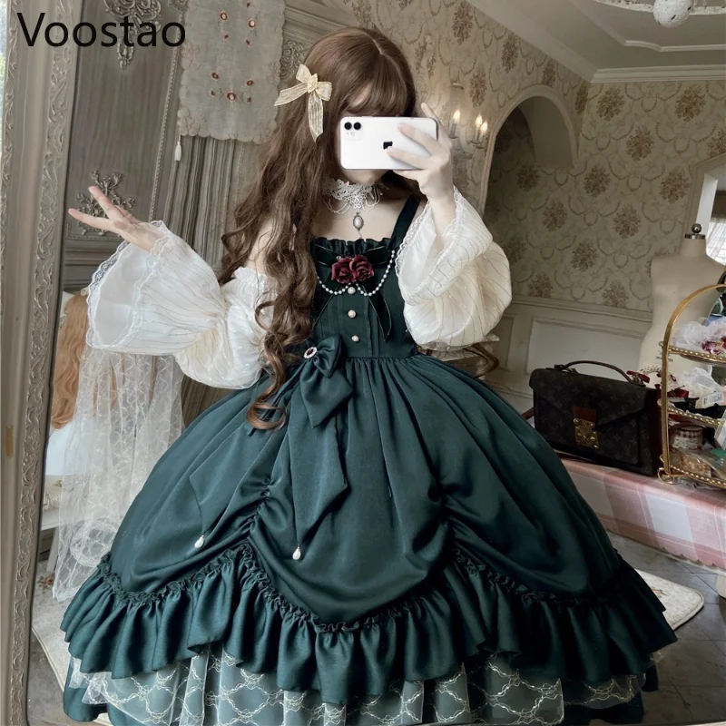 Vintage Victorian Lolita Princess Jsk Dress Women lolita dress lolita suspender dress lolita cosplay costumes