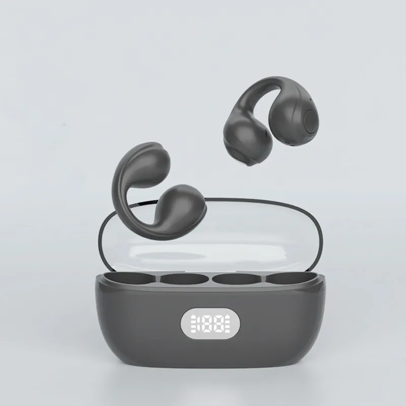 

Bone Conduction Endurance Wireless Bluetooth Headphones Premium Transparent Clip-On Wireless Earphones With Digital Display