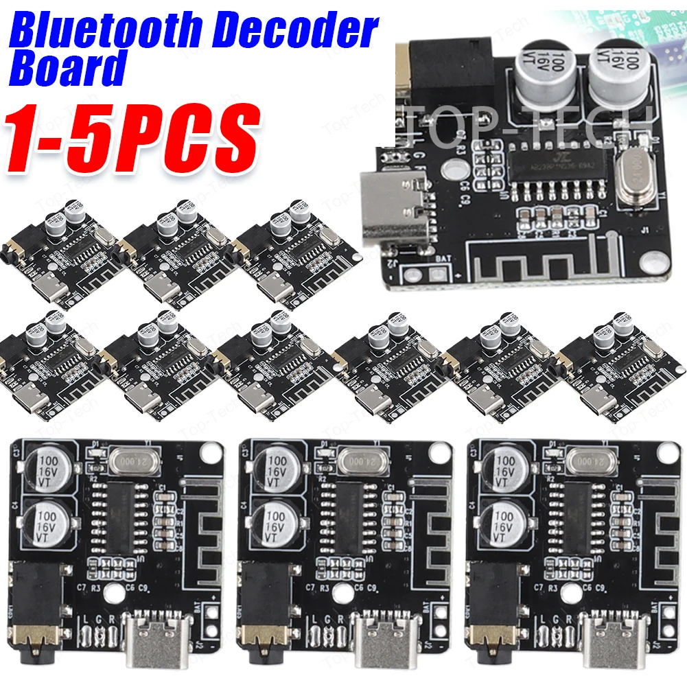 Audio Amplifier Board Audio Decoder Board Bluetooth-Compatible 5.0 3.7-5V Wireless Stereo Music Module MP3 Decoding Player Board for DIY