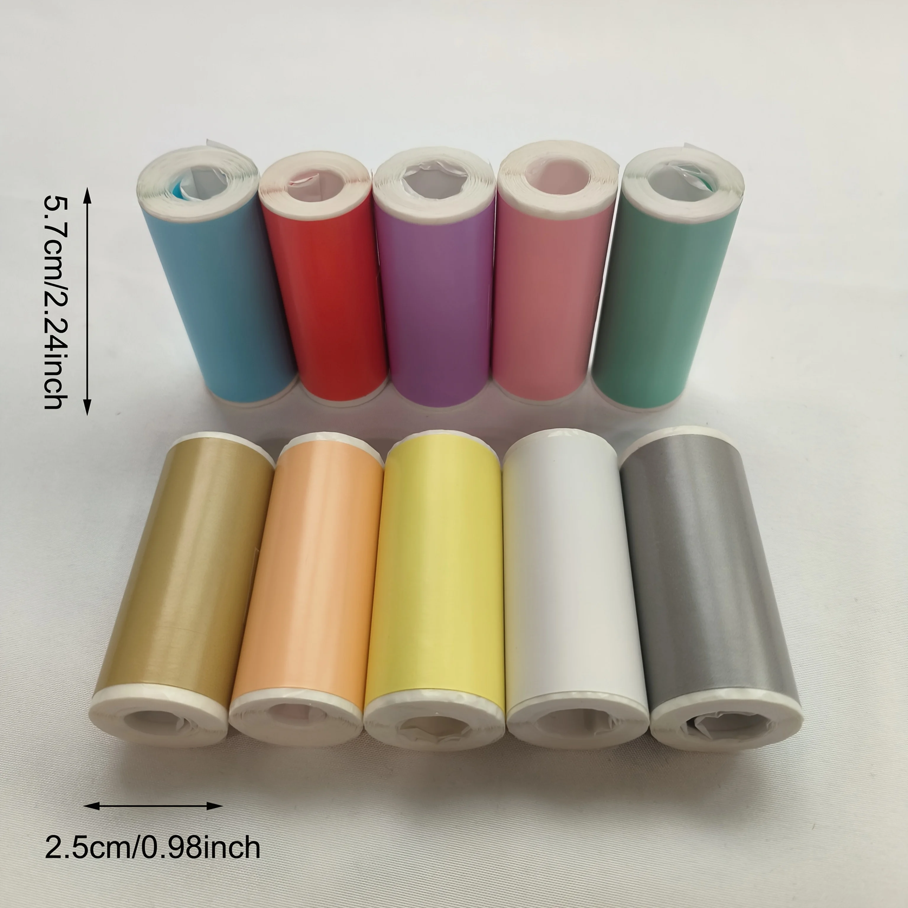 10 Rolls/20 Rolls of Colorful Adhesive Paper, Mini Thermal Printing Paper Rolls 57mm Wide, Suitable for Mini Portable Wireless