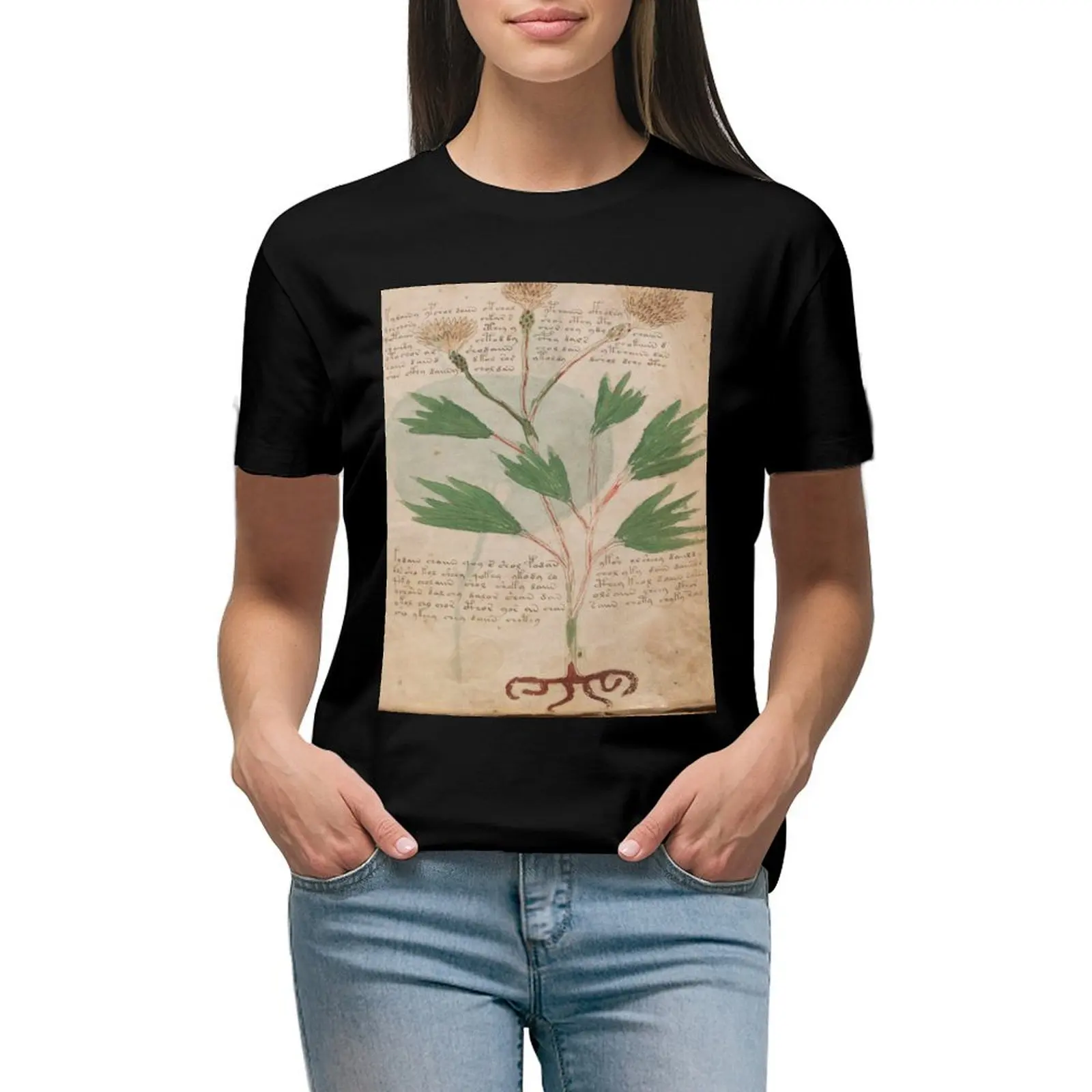 Mystery Voynich Cypretted (2R) Collection T-Shirt Cute Top Graphic T-Shirt Per Donna