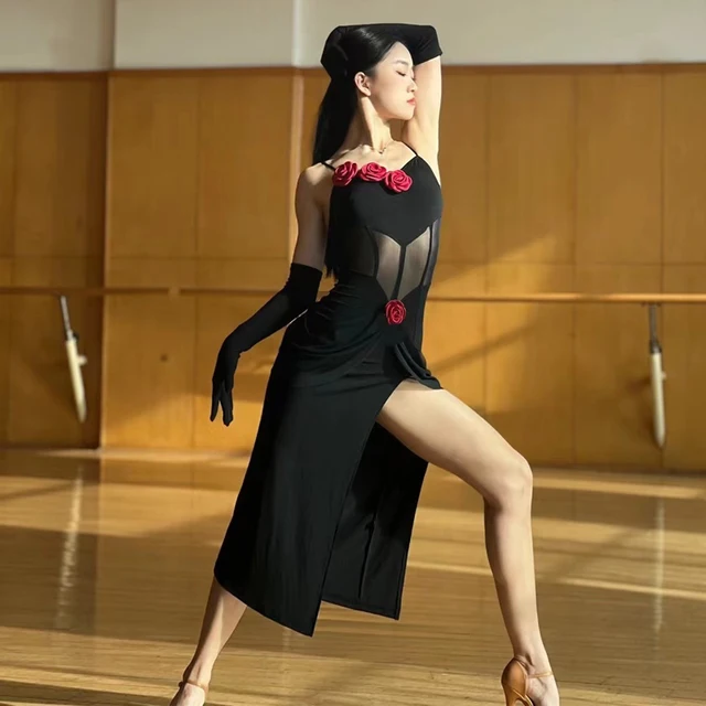 Vestito Da Ballo Latino Per Bambine - Costume Salsa Tango Con Gonna Divisa - Foto 6