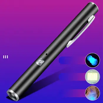 LED UV 손전등 휴대용 미니 자외선 토치, 방수 줌 가능 바이올렛 라이트, 애완 동물 소변 전갈 감지기, UV 램프, 365nm