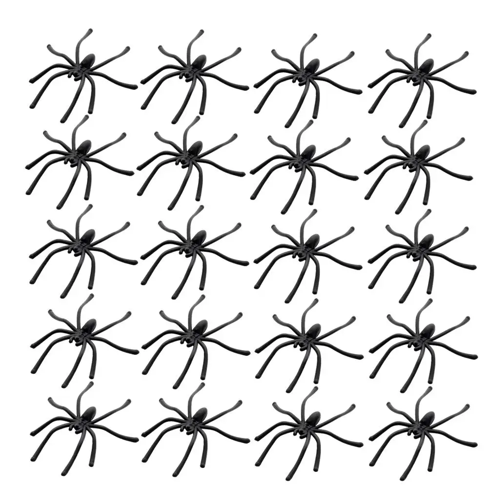 20 Teile/paket Party Supplies Spinnennetz Halloween Spukhaus Prop Streich Spielzeug Kunststoff Gefälschte Spinne Dekorative Spinnen – Detail 12