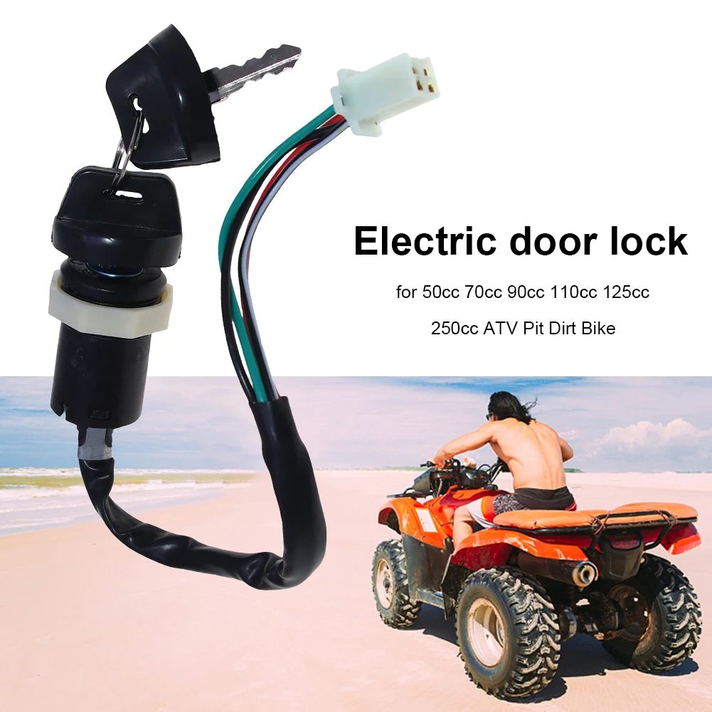 Ignition Key Universal Ignition Key Switch with Wire Motorcycle Replacement Parts for 50cc 70cc 90cc 110cc 125cc 250cc ATV