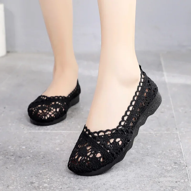 Women shoes fisherman shoes woman mesh breathable flat soft bottom women peas womans flats