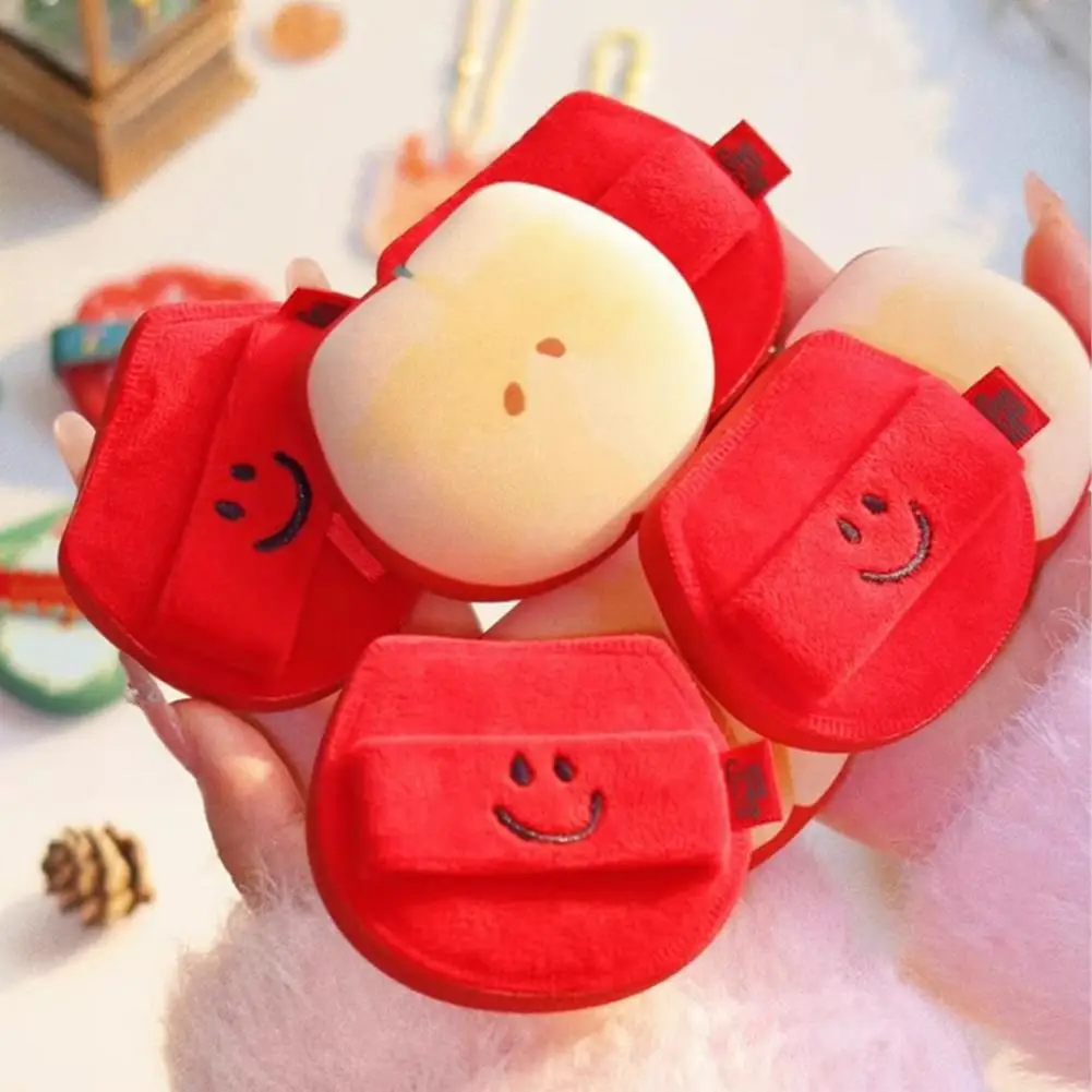 4개/세트 사과 모양 파우더 퍼프 얼굴 화장 도구 재사용 가능 세척 가능 건식 및 습식 겸용 컨실러 스펀지 미니 파우더 퍼프