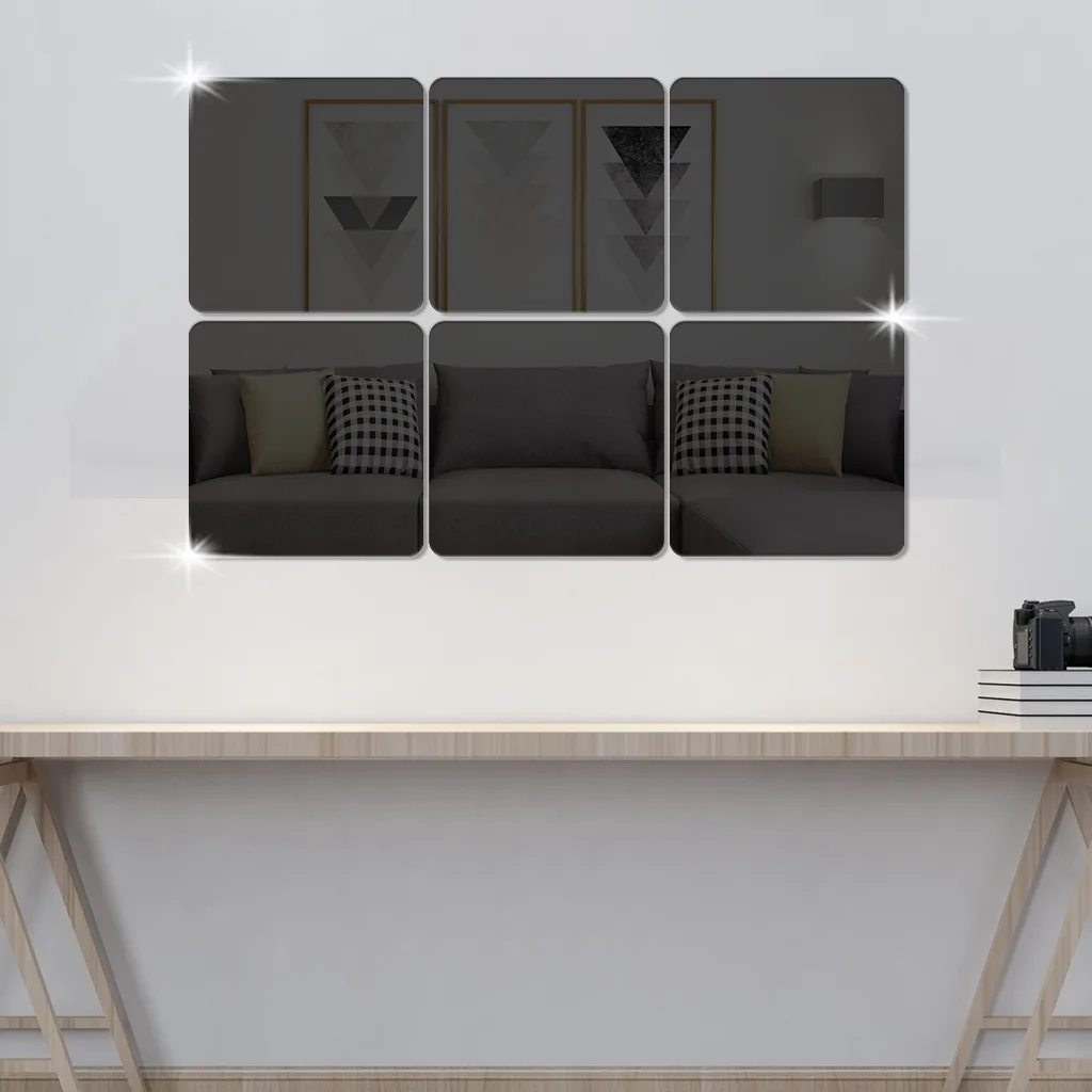 ألواح مرايا ثلاثية الأبعاد مرنة ذاتية اللصق ، مراي...