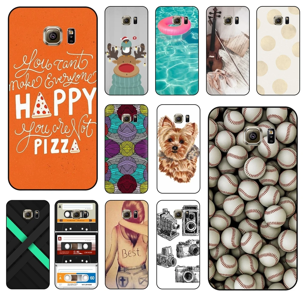 Per Galaxy S6 Black Funda Pretty Prime Trend Flower Moins Cher Black Waterproof Pretty Back Tpu Per Samsung Galaxy S6 Cell