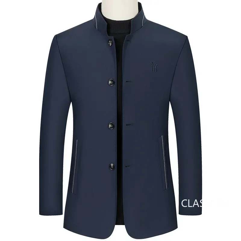 Men Blazers Suits Jackets Male Slim Fit Blazers Jackets Coats Stand-up Collar Business Casual Suits Coats Size 4XL men suit jacket