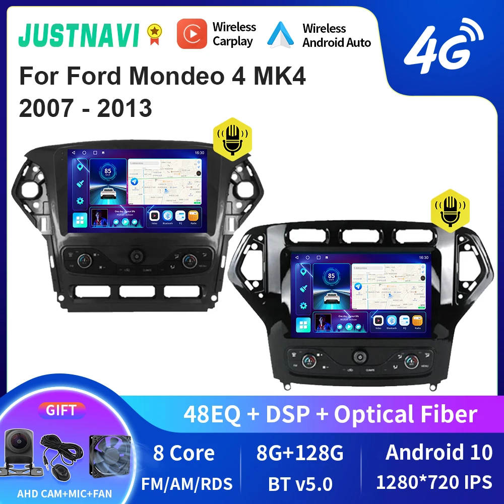

JUSTNAVI QT10 Android 10,0 для Ford Mondeo 4 MK4 2007-2013 стерео Автомагнитола мультимедийный видеоплеер GPS навигация магнитофон