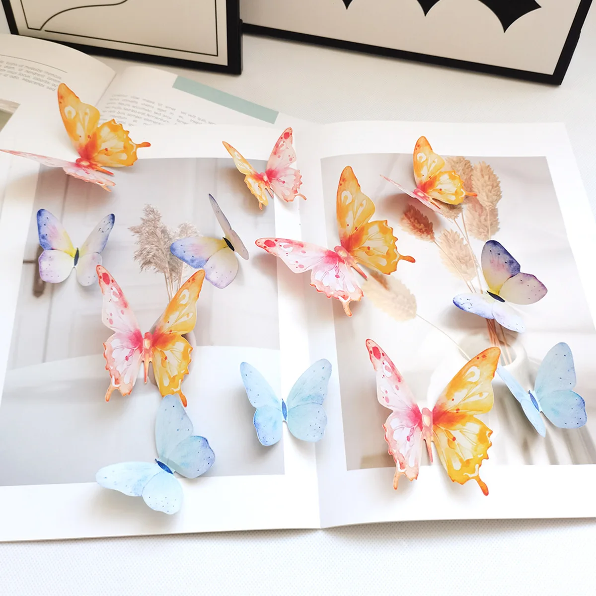 12pcs 3D Butterfly Wall Stickers DIY Art Decor Decals Craft Mural Sticker Decoration for Home Baby Live Room Party Kids Birthday
