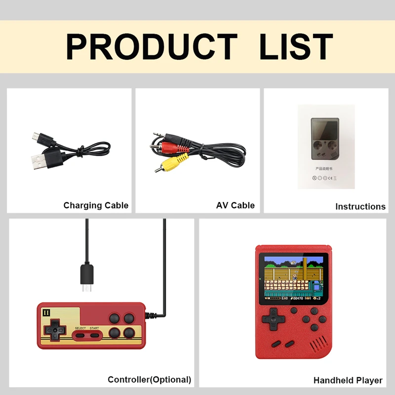 Portable Retro Mini Video Game Console 8-Bit Handheld Game Player Built-in 400 in 1 games AV Out Game Console Gameboy videojuego
