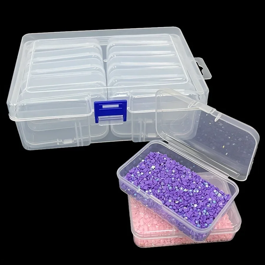 10/19/24/30 Grids DIY Beads Diamond Paint Crafts Transparent Plastic Storage Box Art Embroidery Jewelry Accessories