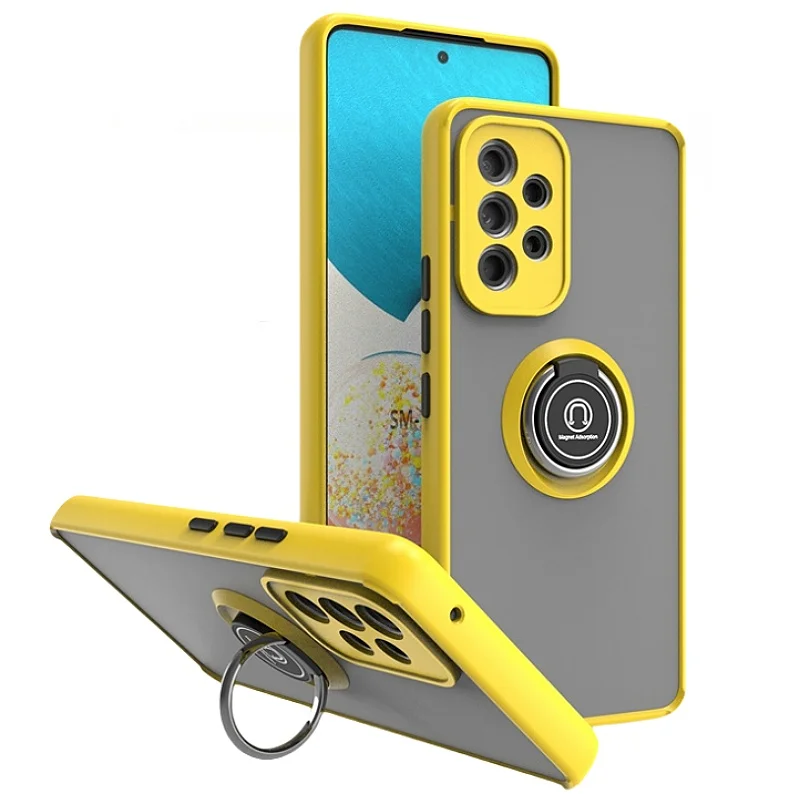 Shockproof Matte Armor Phone Case with Ring Magnetic Holder and Stand