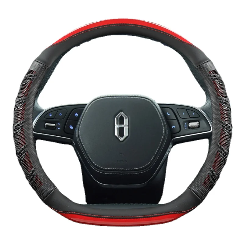 

Car Steering Wheel Cover for AITO M5 M7 Universal D-type High Quality Car Interior Accessories Faux Leather Non-slip Sweatproof
