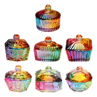 Nail Art Dappen Dish with Lid Glassware Tools Dappen Bowl for Acrylic Liquid Powder Nail Art Care Manicure Care Tools 1