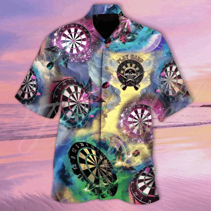 Tessffel NewFashion Sports Darts Beer Club Games Retro Tattoo Harajuku Casual Streetwear 3DPrint Summer Beach Hawaiian Shirts A1