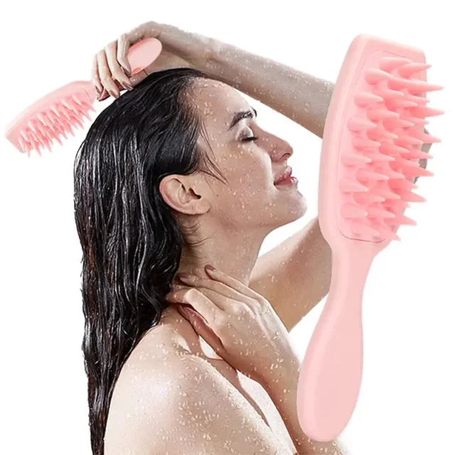 Extended Handle Soft Silicone Shampoo Scalp Hair Massager Hair Washing Comb Shower Brush Bath Spa Massage Brush Beauty Hair Tool