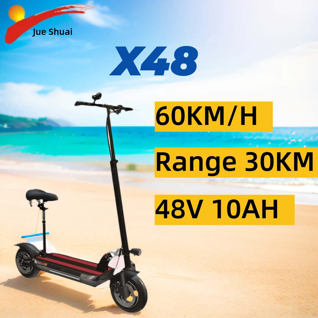 

Одномоторный электрический скутер X48 1200 Вт с литиевым аккумулятором 48 в 10 Ач, высокая скорость 60 км/ч, максимальная Distance100KM, складной электрический скутер для взрослых