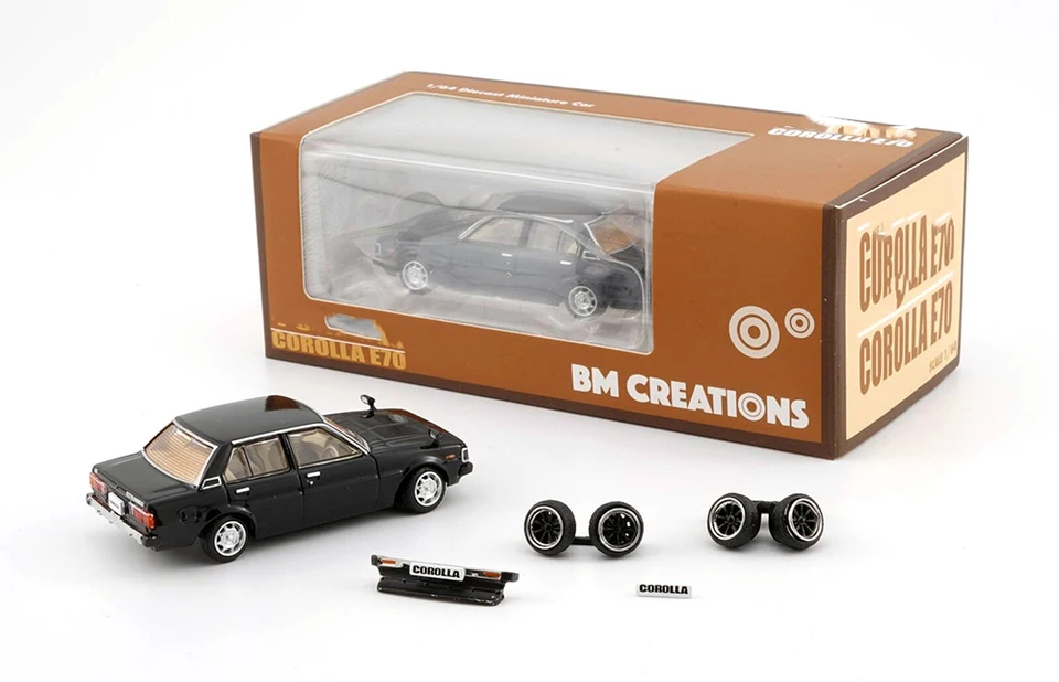 NEW BM 1/64 Scale Corolla E70 Black 3 inches by BM Creations