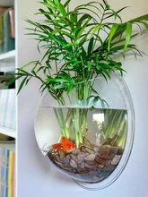  Wall Fish Bubble Wall Hanging Bowl Clear Acrylic Vase Flower Plant Pot Aquarium 