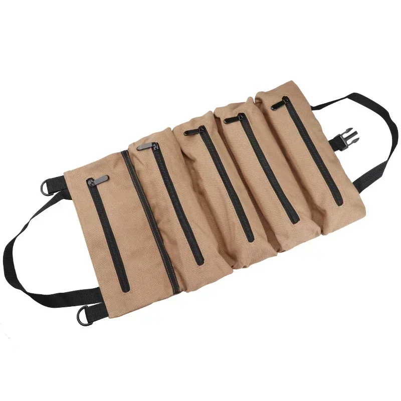 Sac à outils portable en rouleau, étui en toile, sac de rangement pour outils, poudres, tournevis, pince