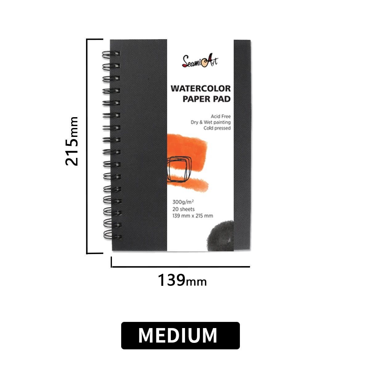 A4 Sketchbook Cuaderno De Bocetos | 21 X 14,85 Cm (A5), 250 G, 30 Hojas Papel A5